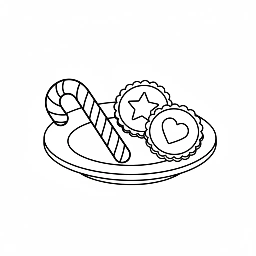 Bastón De Caramelo Navideño para colorear para imprimir gratis