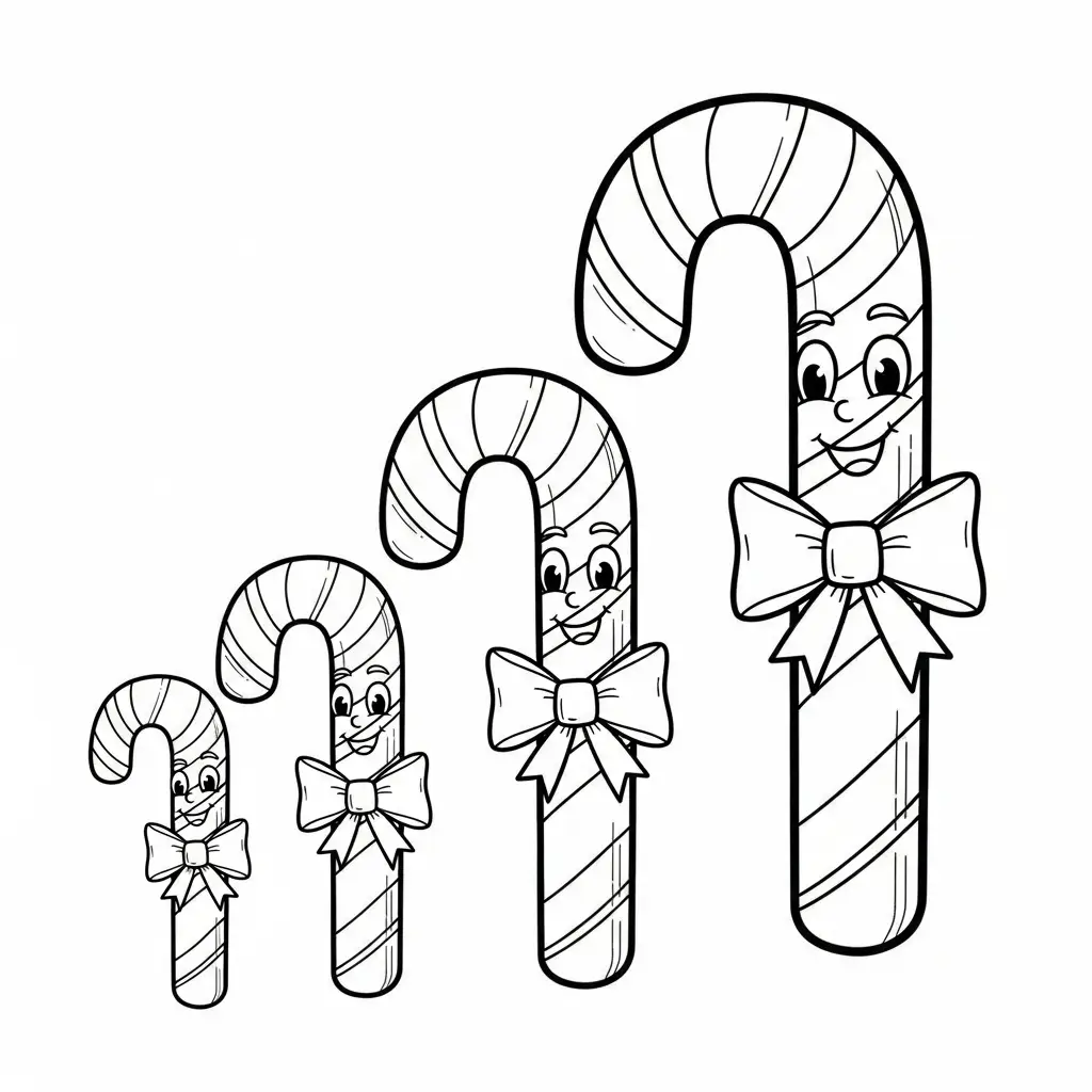 Bastón De Caramelo Navideño para colorear para niño de 2 años