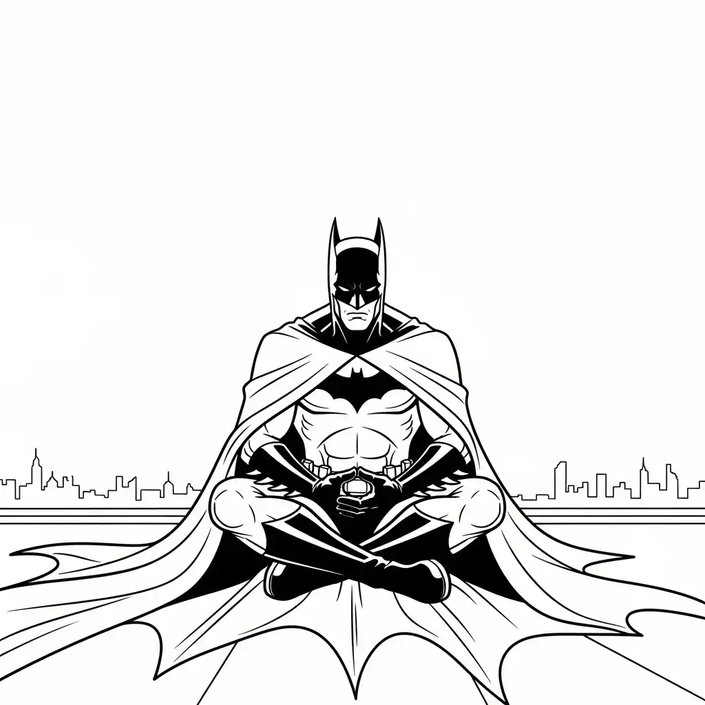 Batman para colorear para imprimir kawaii