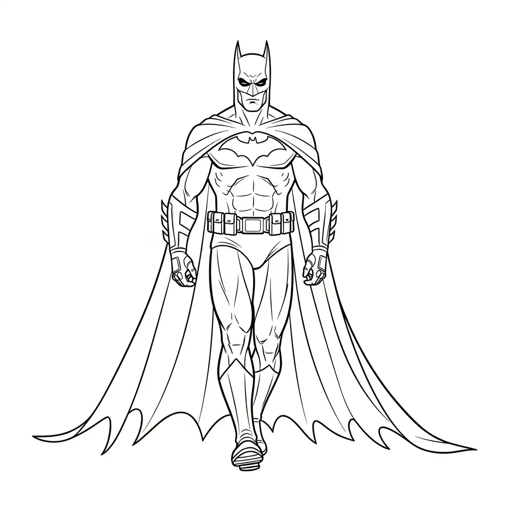 Batman para colorear para imprimir kawaii 1