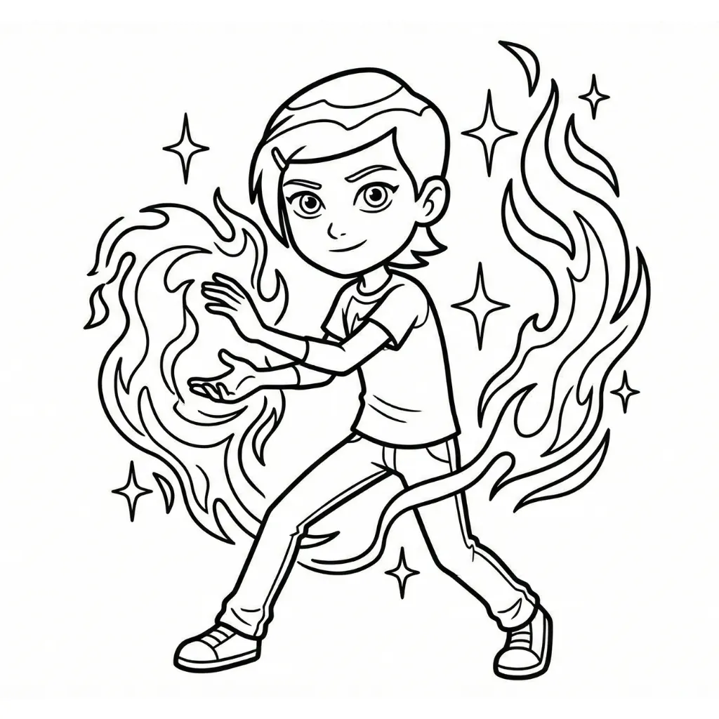 Ben 10 10 para colorear para niño gratis