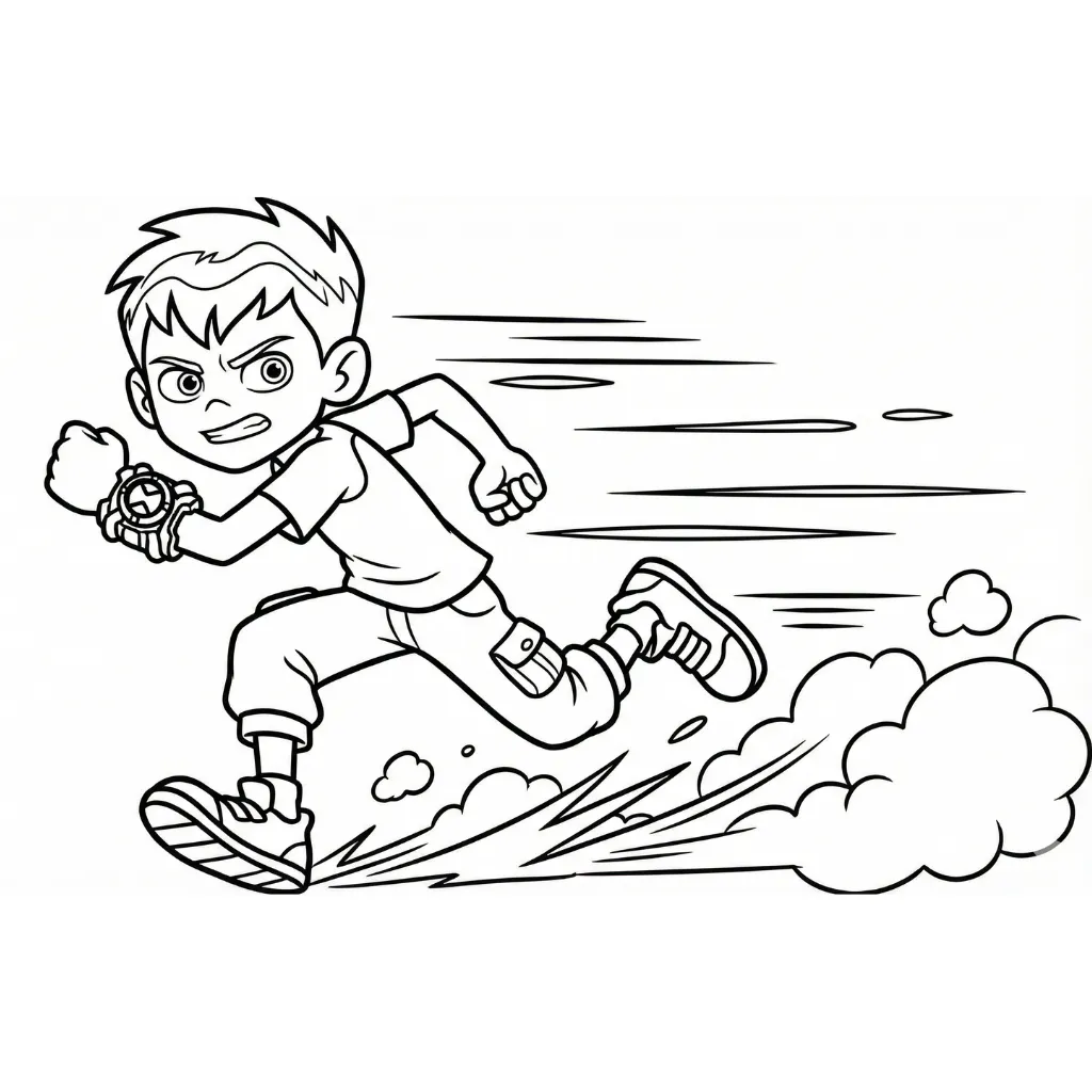 Ben 10 12 para colorear para niño de 5 años