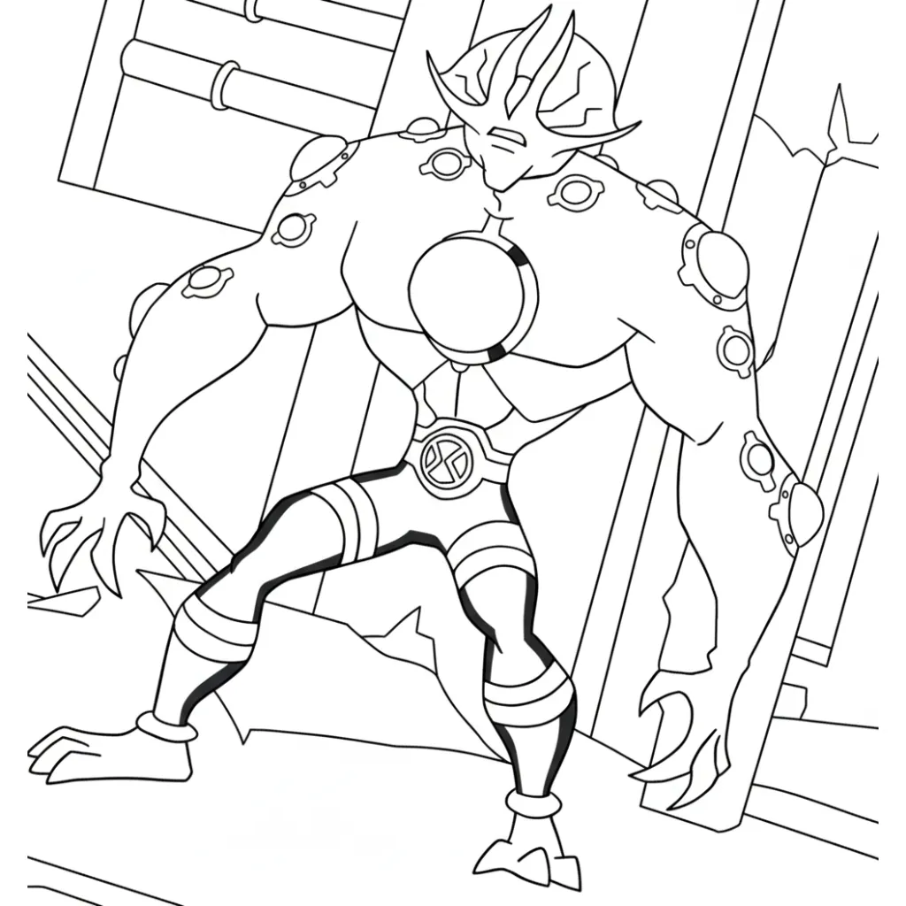 Ben 10 14 para colorear para niños para descargar