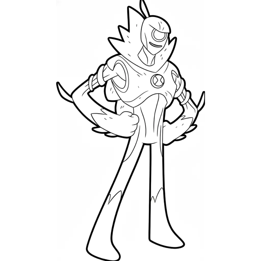 Ben 10 15 para colorear para imprimir para niño de 4 años