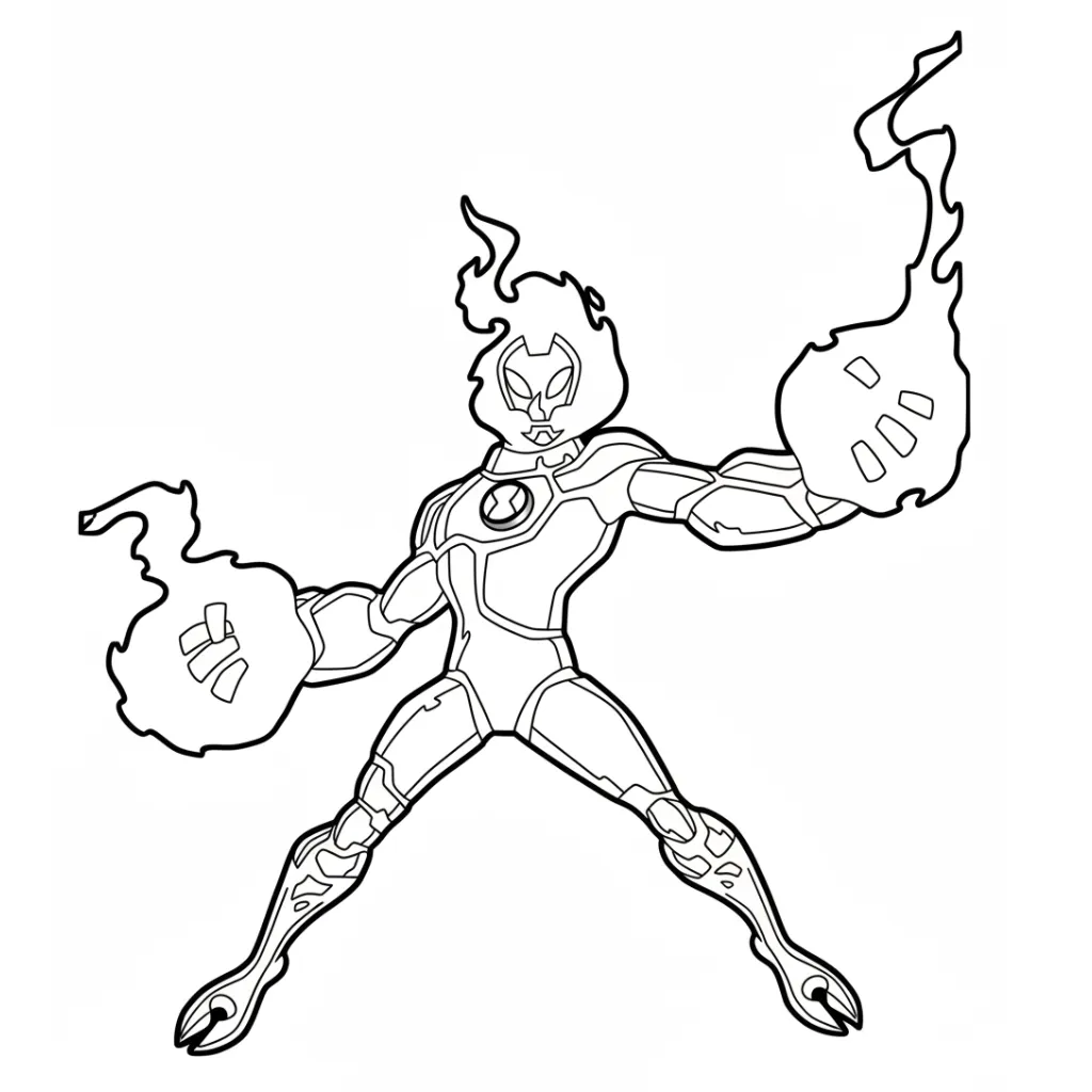 Ben 10 20 para colorear en línea