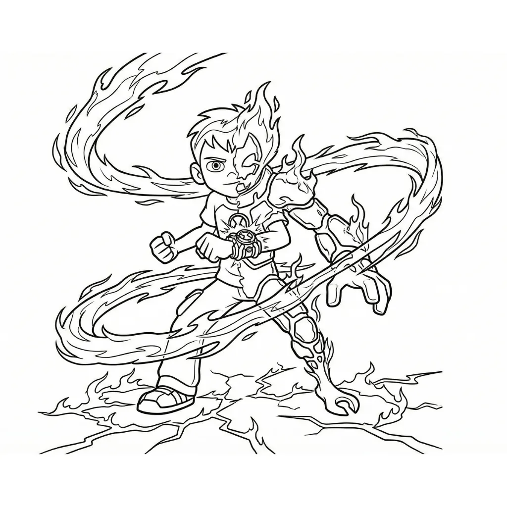 Ben 10 3 para colorear para niño de 10 años