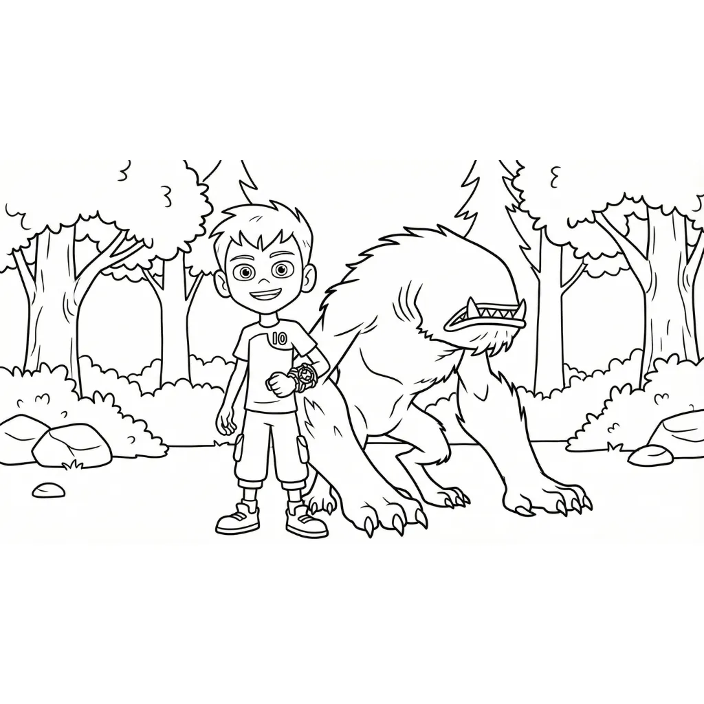 Ben 10 5 para colorear para niño de 8 años