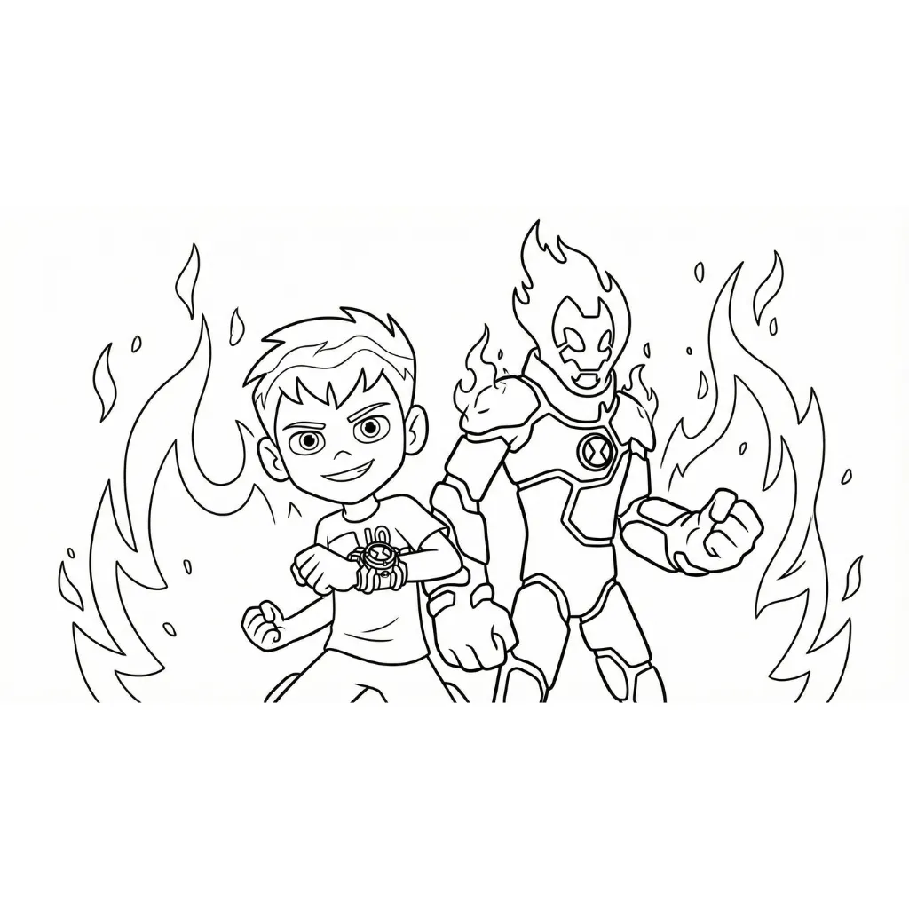 Ben 10 8 para colorear gratis para imprimir