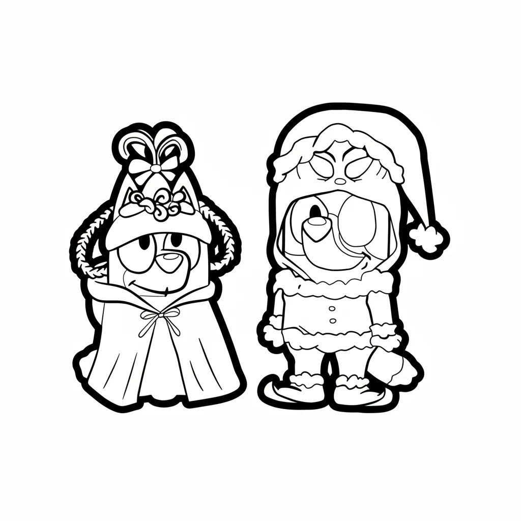 Bluey de Navidad 10 para colorear para imprimir para niño de 2 años