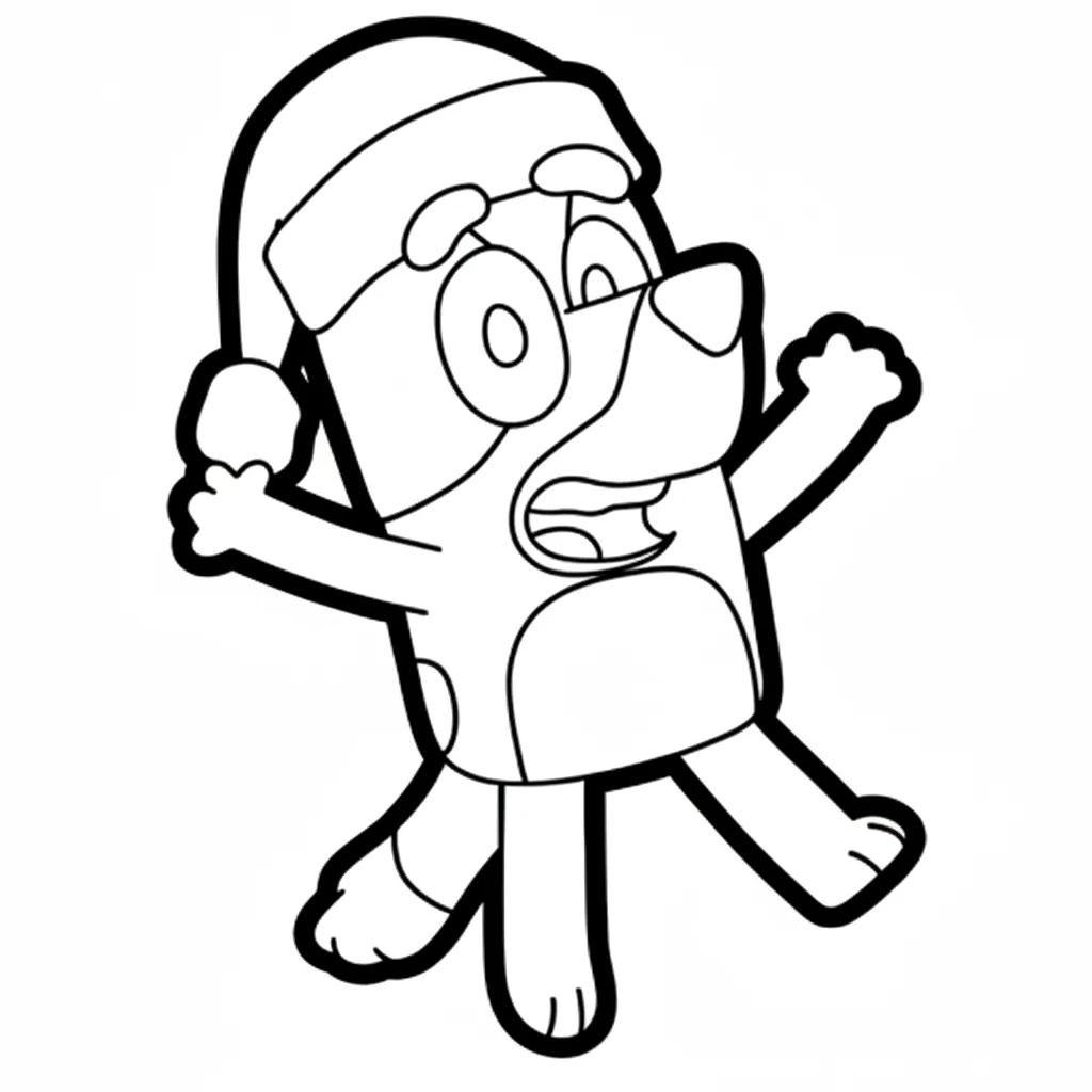 Bluey de Navidad 16 para colorear para descargar
