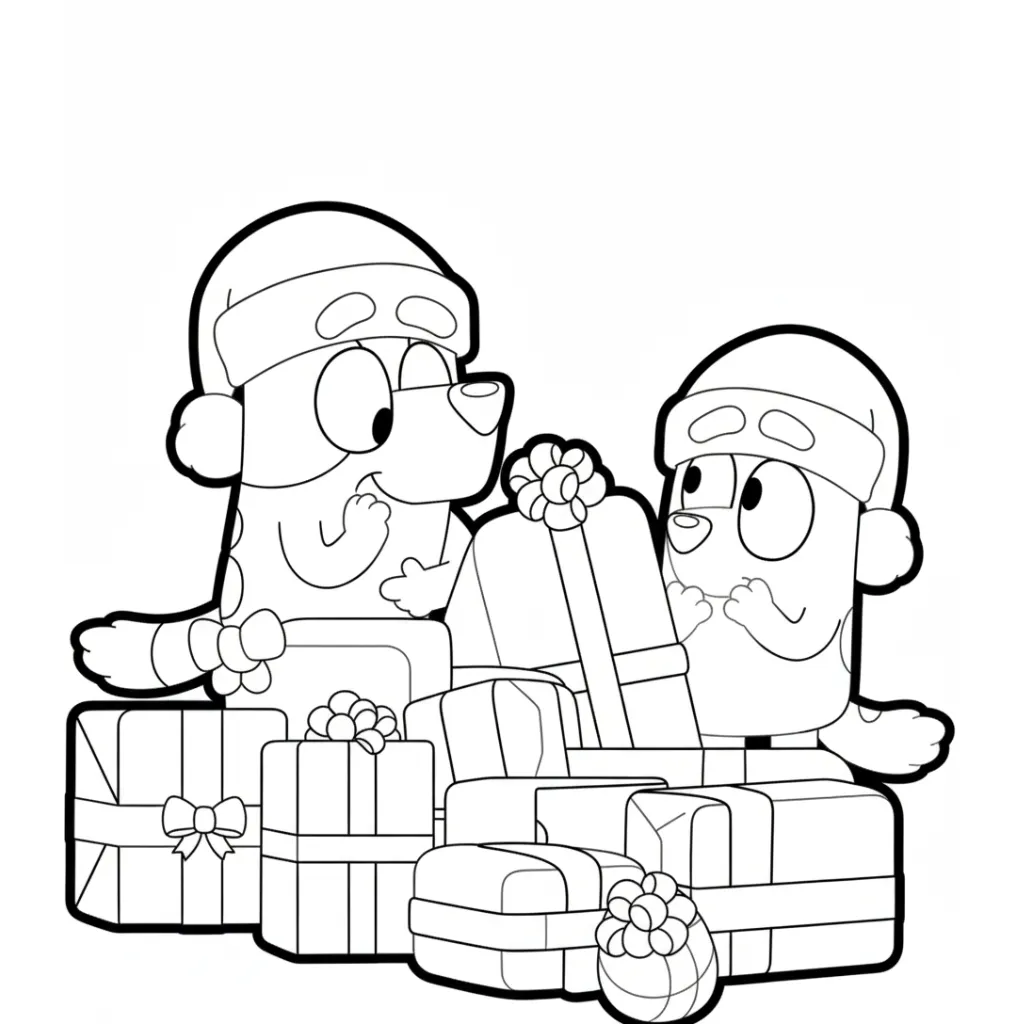 Bluey de Navidad 20 para colorear para imprimir pdf gratis