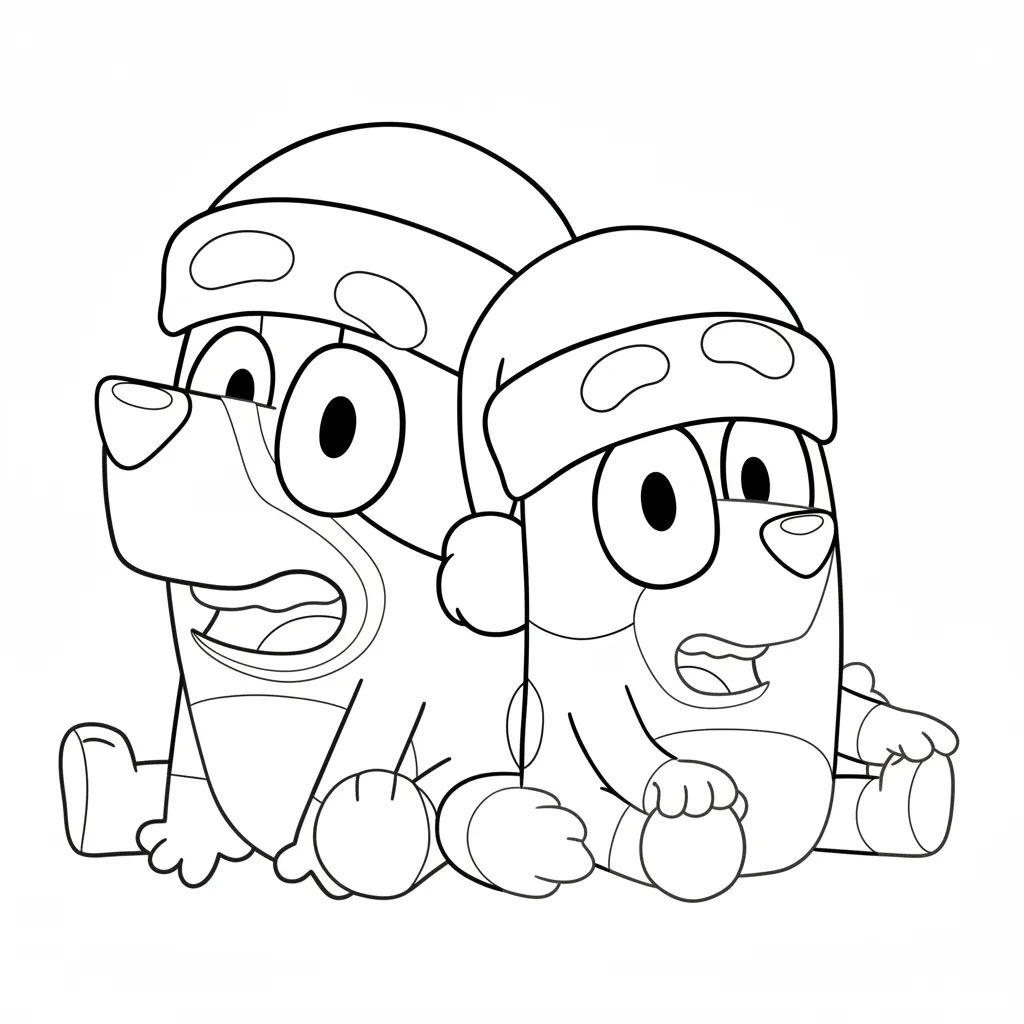 Bluey de Navidad 21 para colorear para imprimir para niño de 10 años