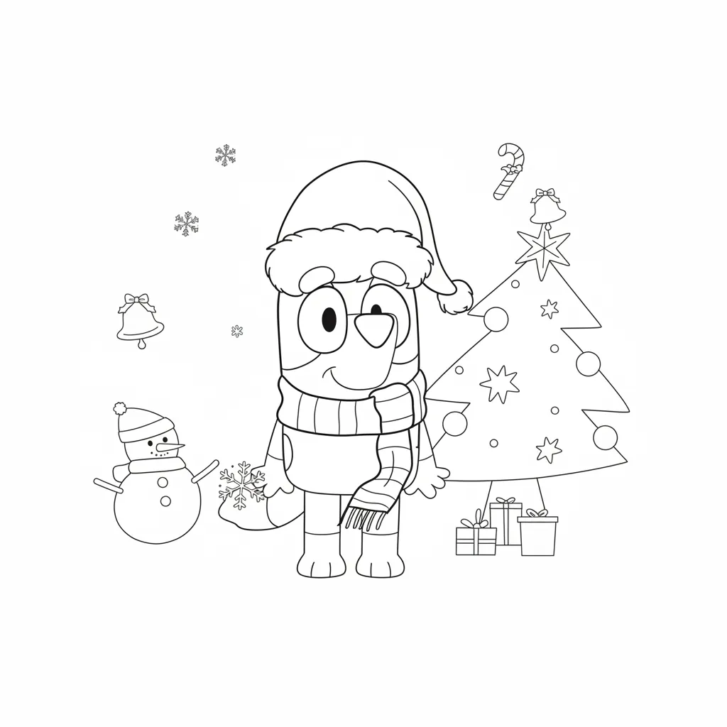 Bluey de Navidad 23 para colorear de para niños
