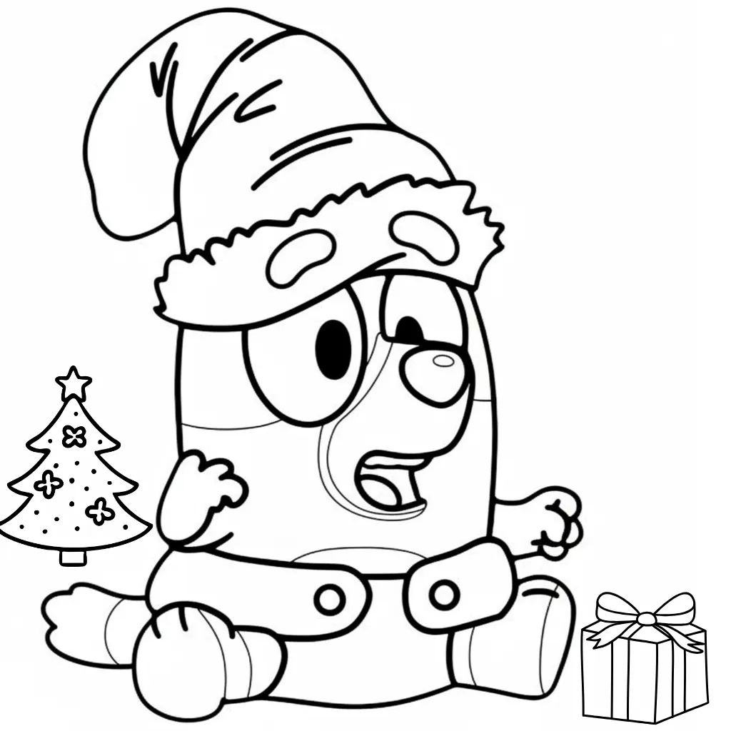 Bluey de Navidad 8 para colorear para niños para imprimir gratis