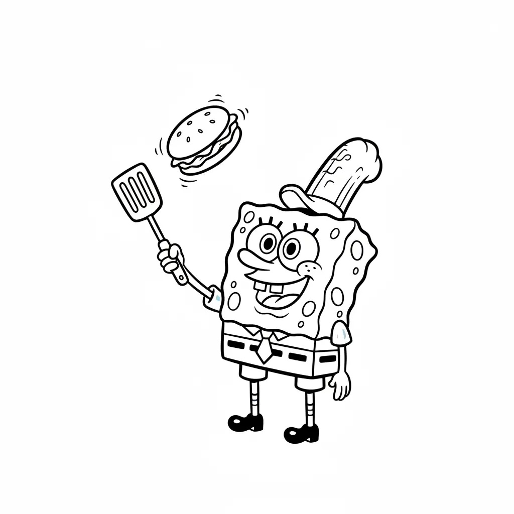 Bob Esponja para colorear para imprimir kawaii