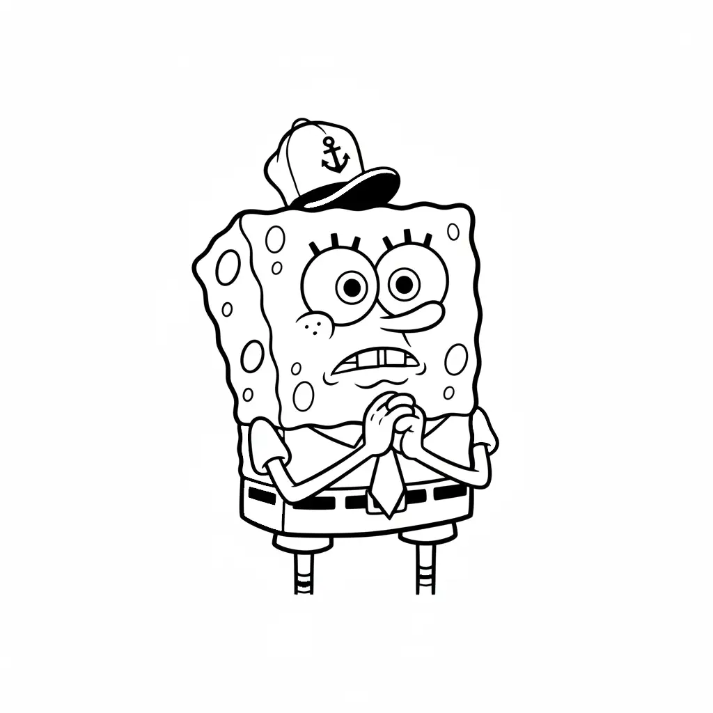 Bob Esponja para colorear para imprimir para niño de 8 años