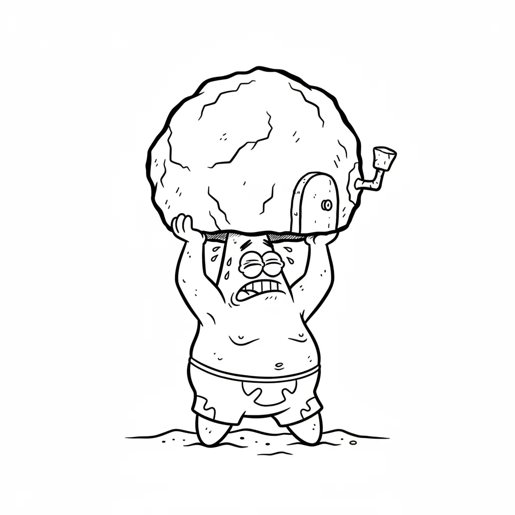 Bob Esponja para colorear para niño de 5 años