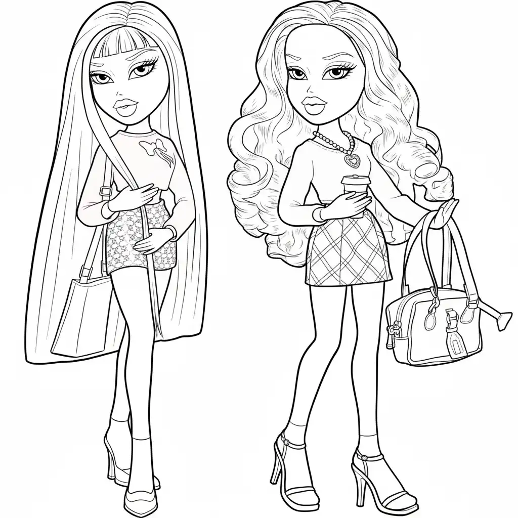 Bratz para colorear gratis en línea