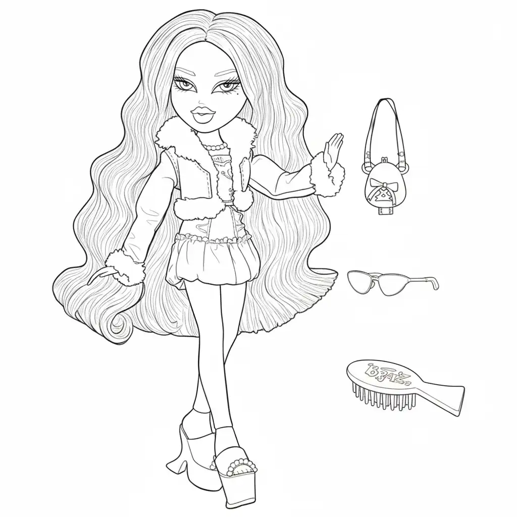 para imprimir Bratz para colorear gratis