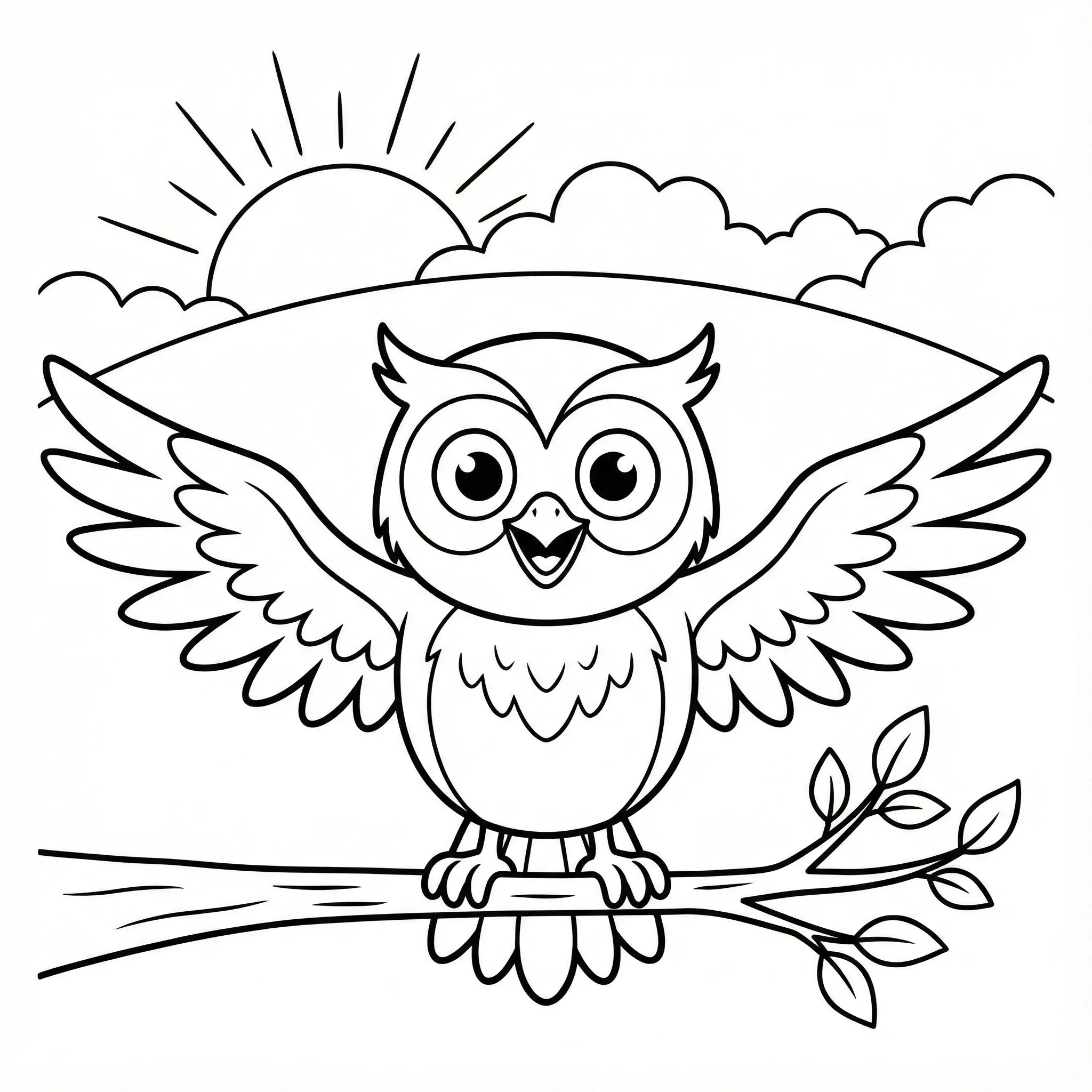 Búho 10 para colorear de para niños
