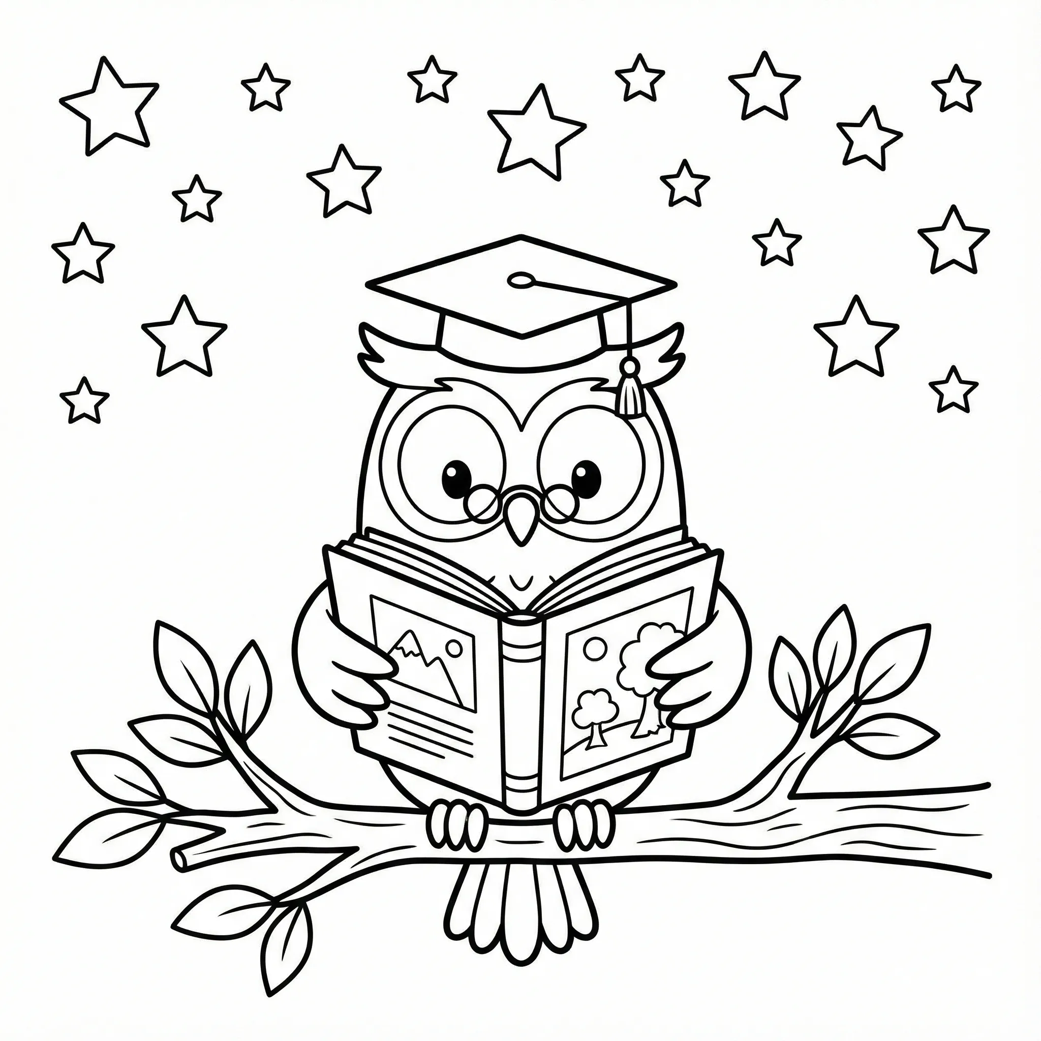 Búho 12 para colorear para imprimir gratis pdf