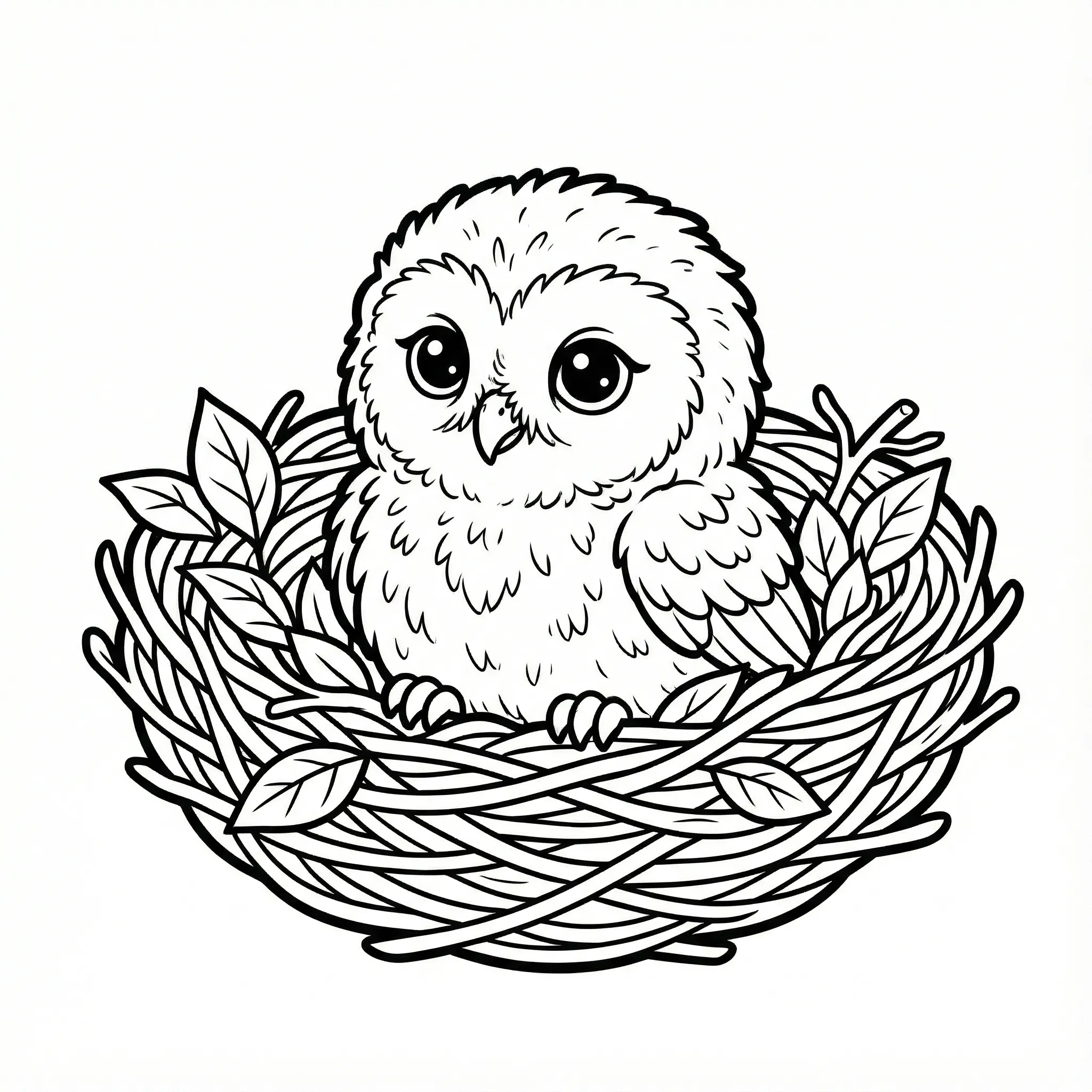 Búho 4 para colorear para imprimir gratis pdf