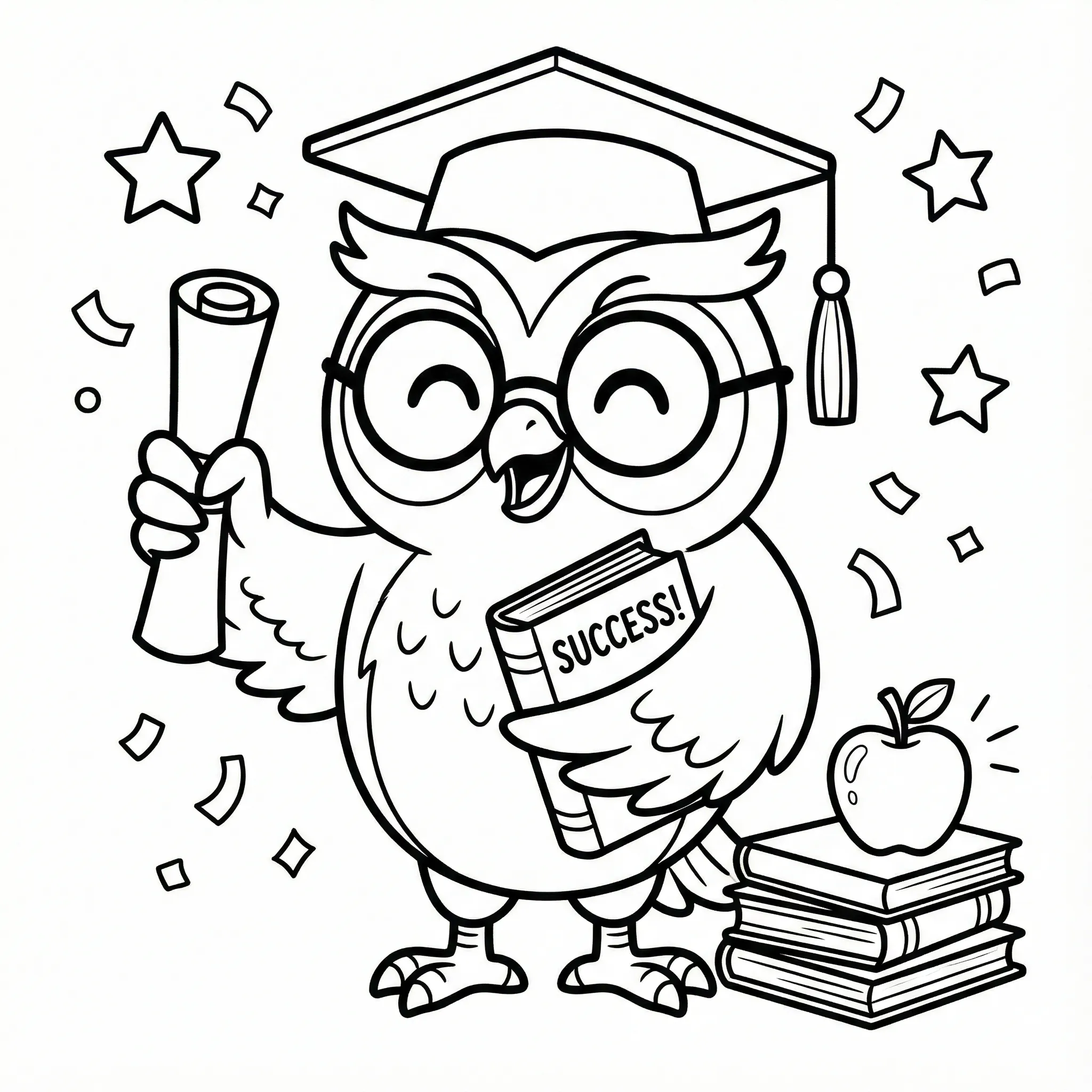 Búho 7 para colorear para imprimir para niño de 10 años