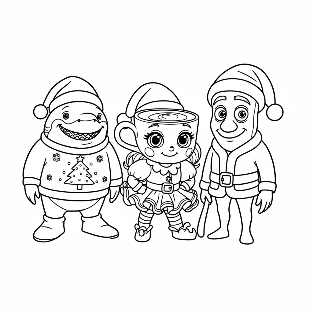 Italian Brainrot de Navidad 13 para colorear para niños