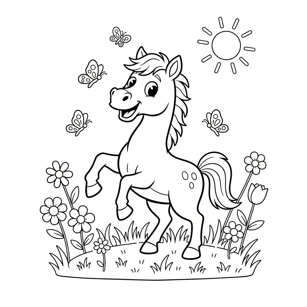 Caballos 1 para dibujar e imprimir