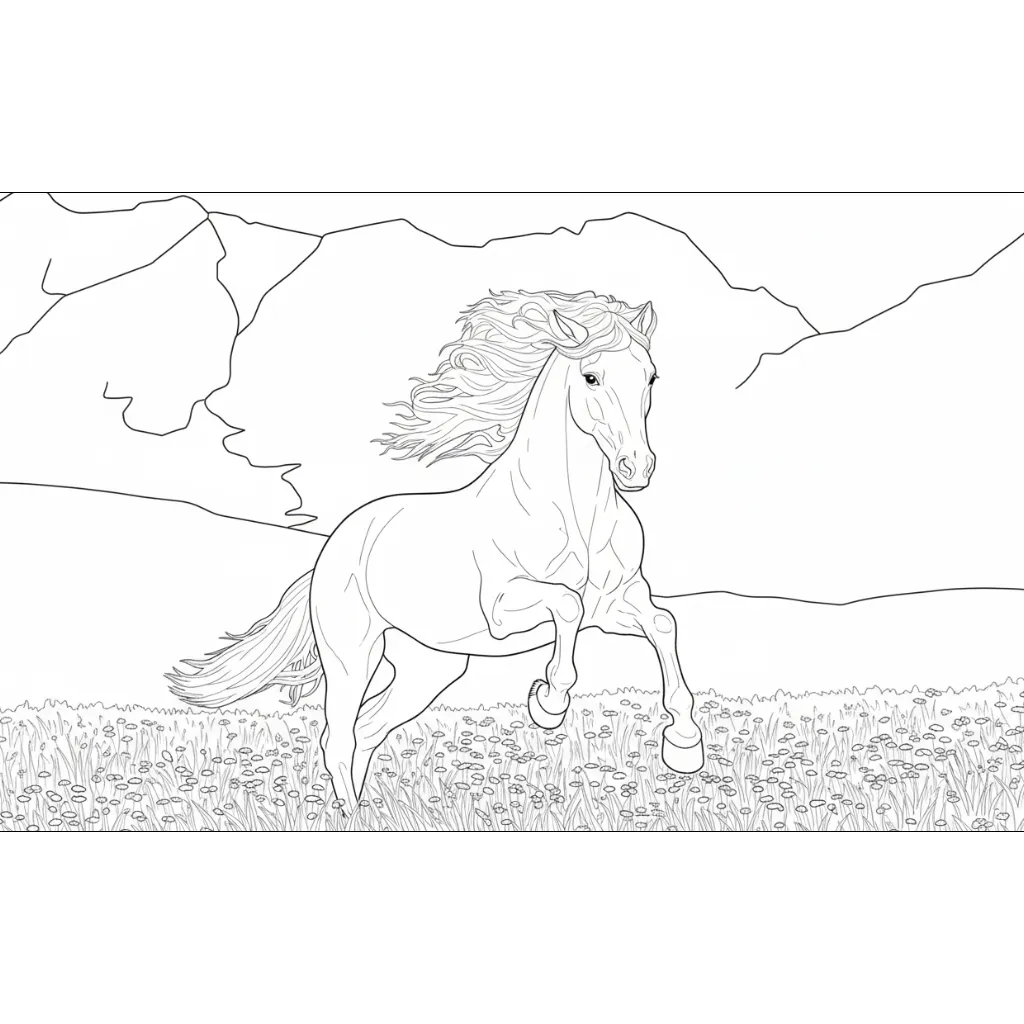 Caballos 10 para colorear en línea para niño