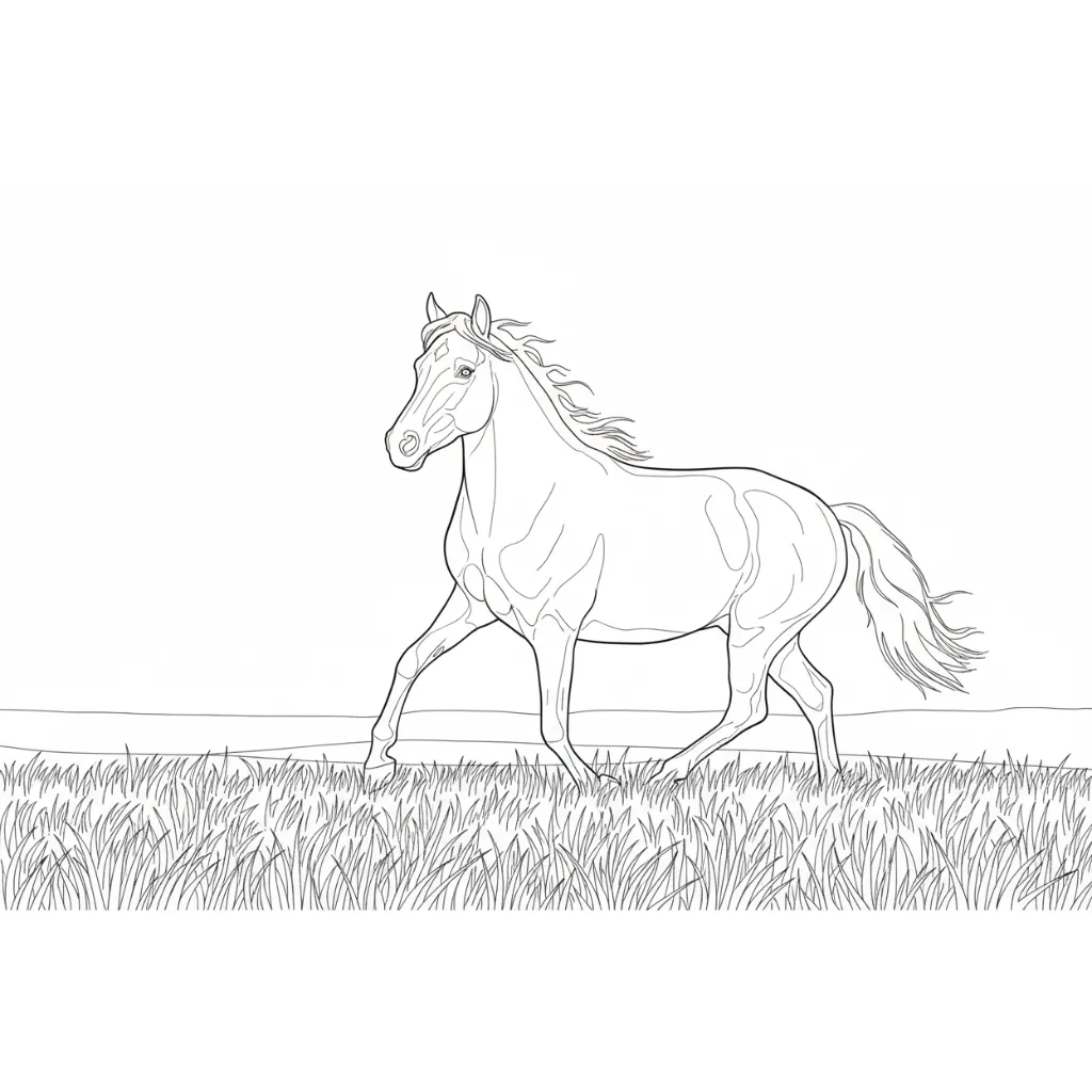 Caballos 17 para colorear para niño de 6 años