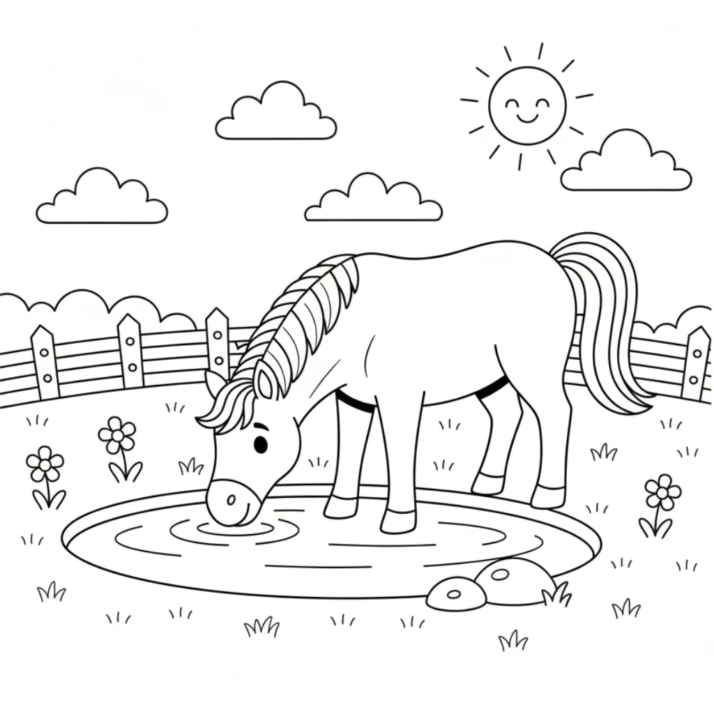 Caballos 19 para dibujar e imprimir