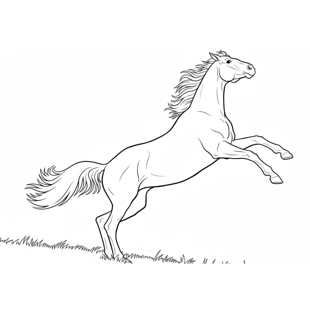 Caballos 4 para colorear para imprimir para niño de 10 años