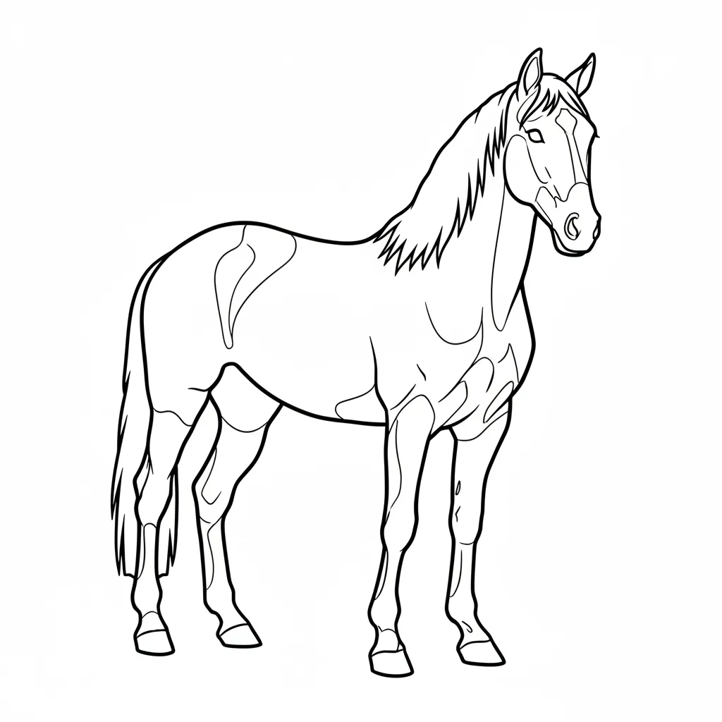 Caballos 6 para colorear para niño de 8 años