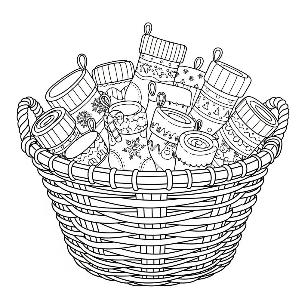 Calcetines de Navidad para dibujar en línea