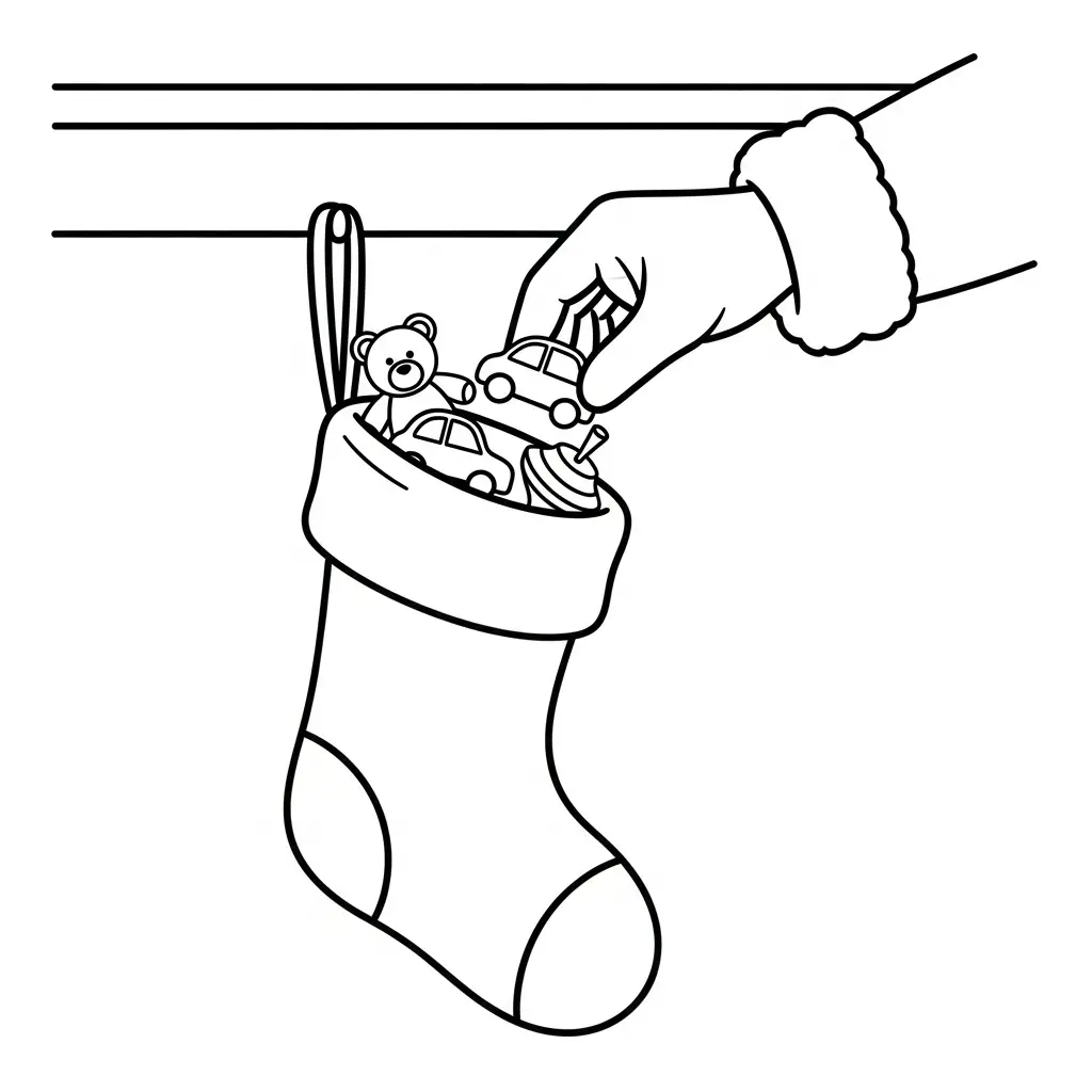 Calcetines de Navidad para colorear para imprimir