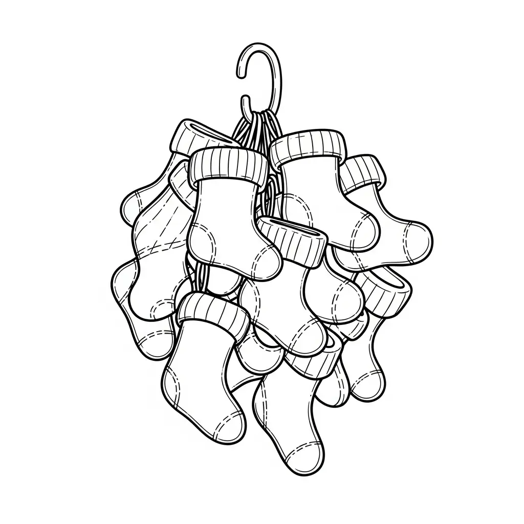Calcetines de Navidad para colorear gratis