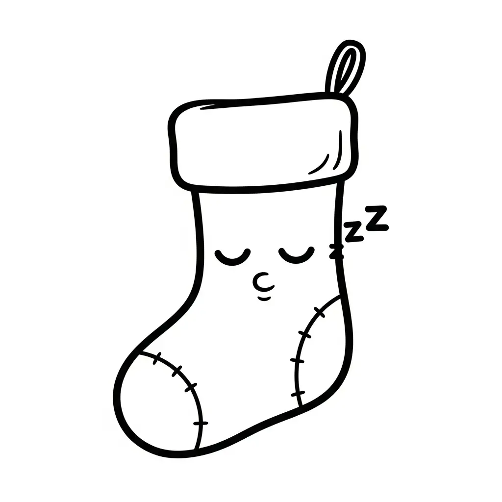 Calcetines de Navidad para dibujar en línea 1