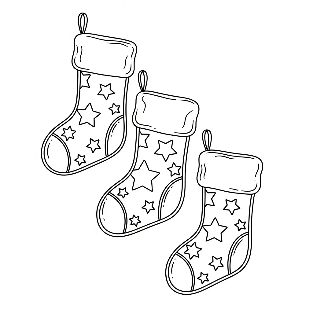 Calcetines de Navidad para colorear educativo para niño