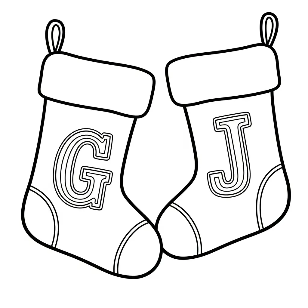 Calcetines de Navidad para colorear y aprendizaje 2