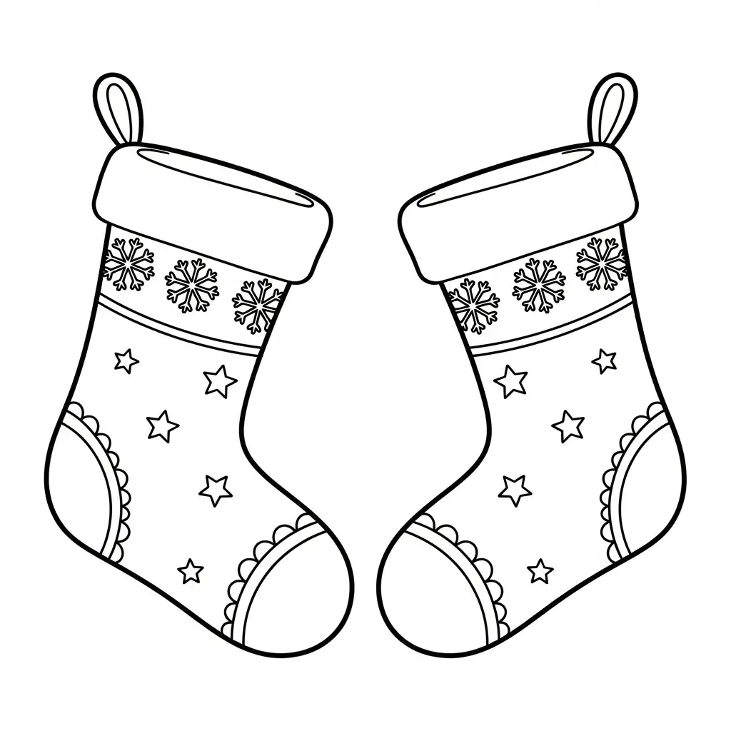Calcetines de Navidad para colorear y aprendizaje