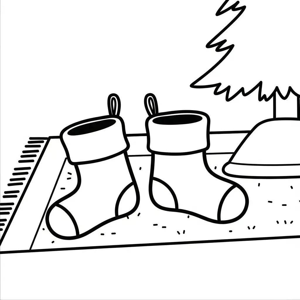 Calcetines de Navidad para colorear en línea gratis