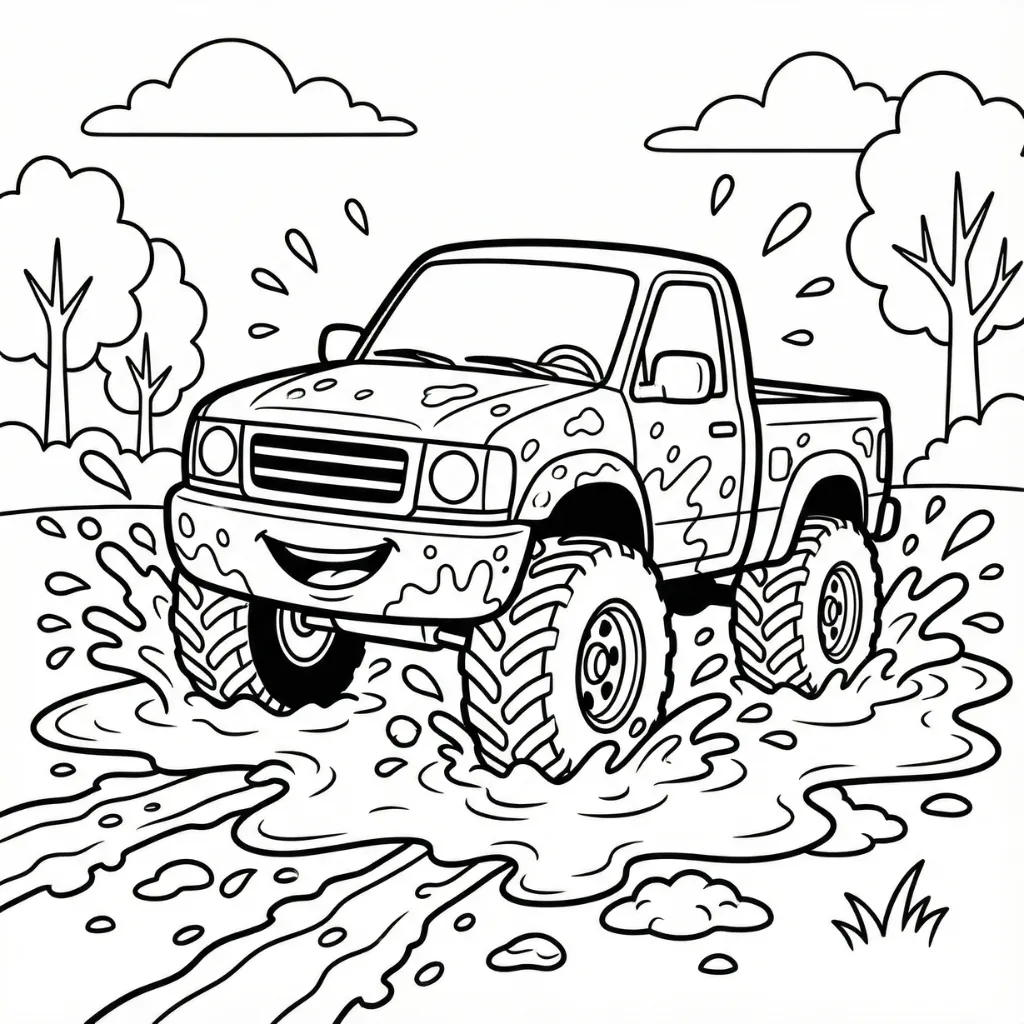 Camión Monstruo 11 para colorear para niño para imprimir gratis