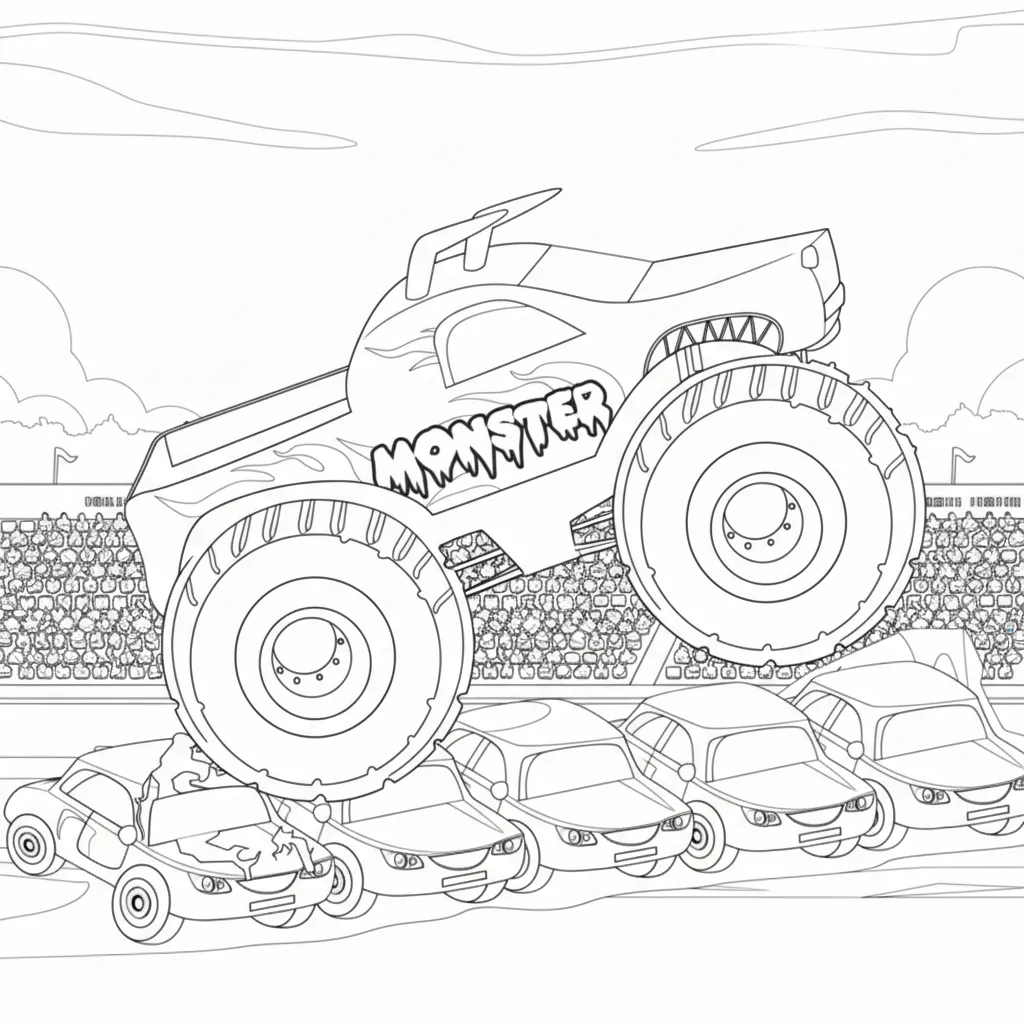 Camión Monstruo 14 para colorear para imprimir gratis