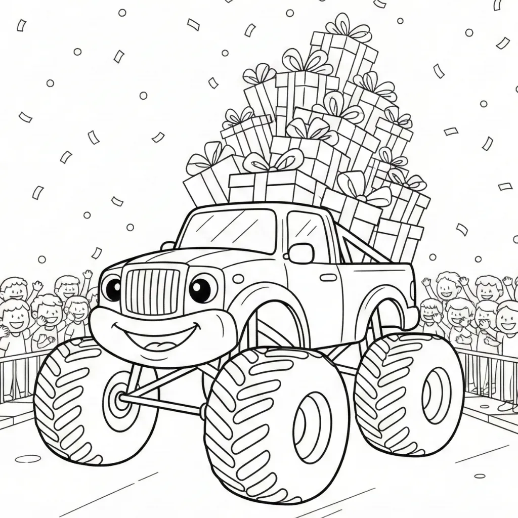 Camión Monstruo 3 para colorear gratis para imprimir