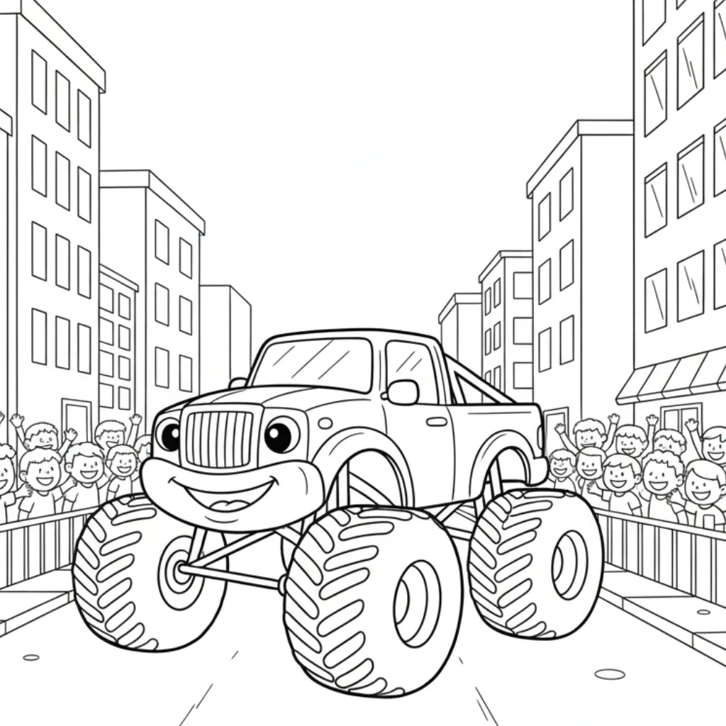 Camión Monstruo 6 para colorear para niño de 2 años