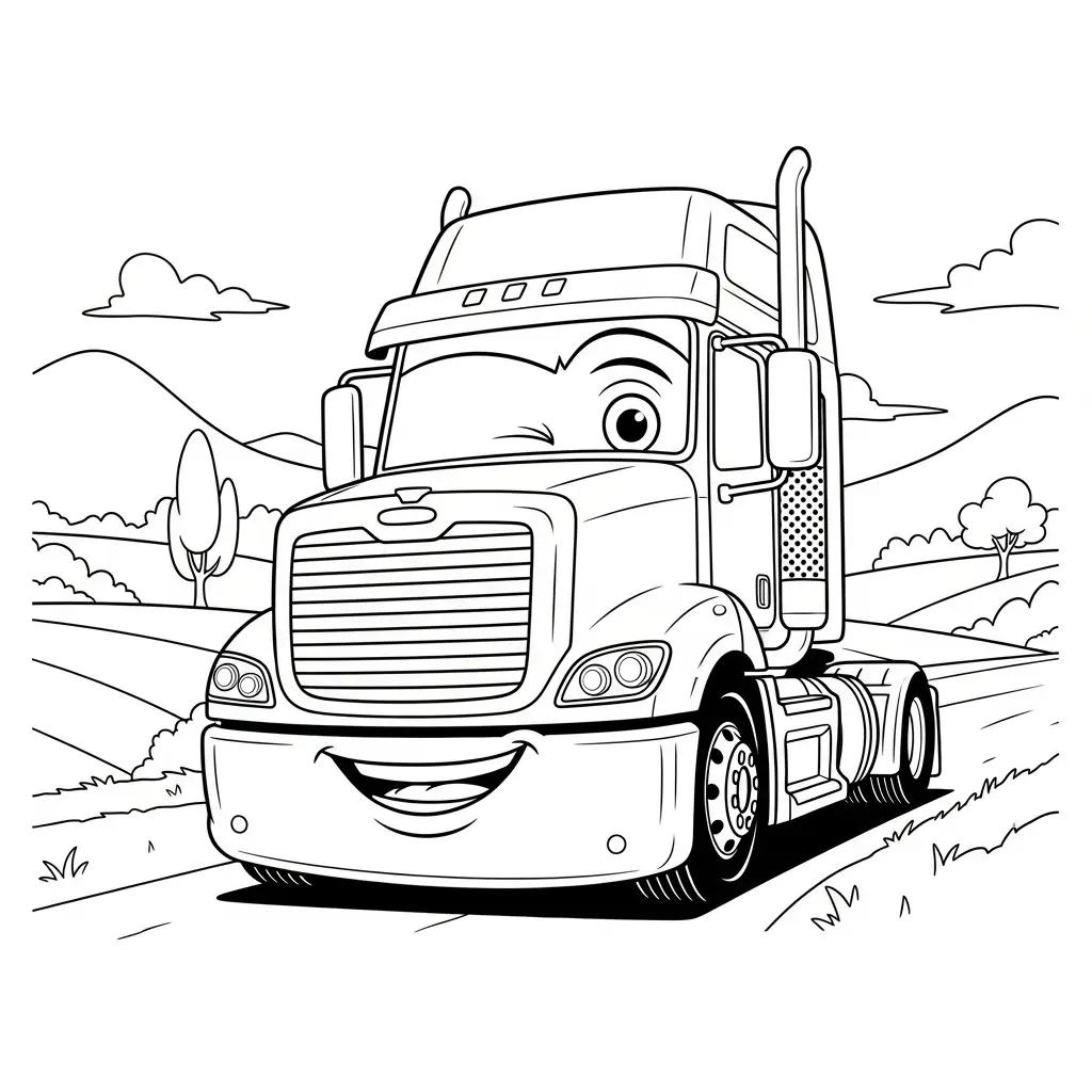 Camiones para colorear para imprimir para niño de 4 años