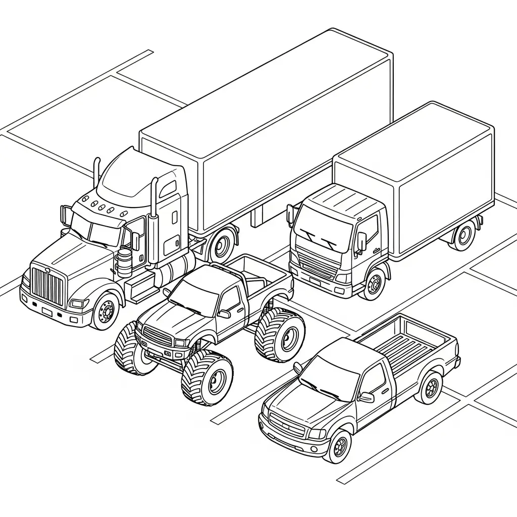 para imprimir Camiones para colorear gratis