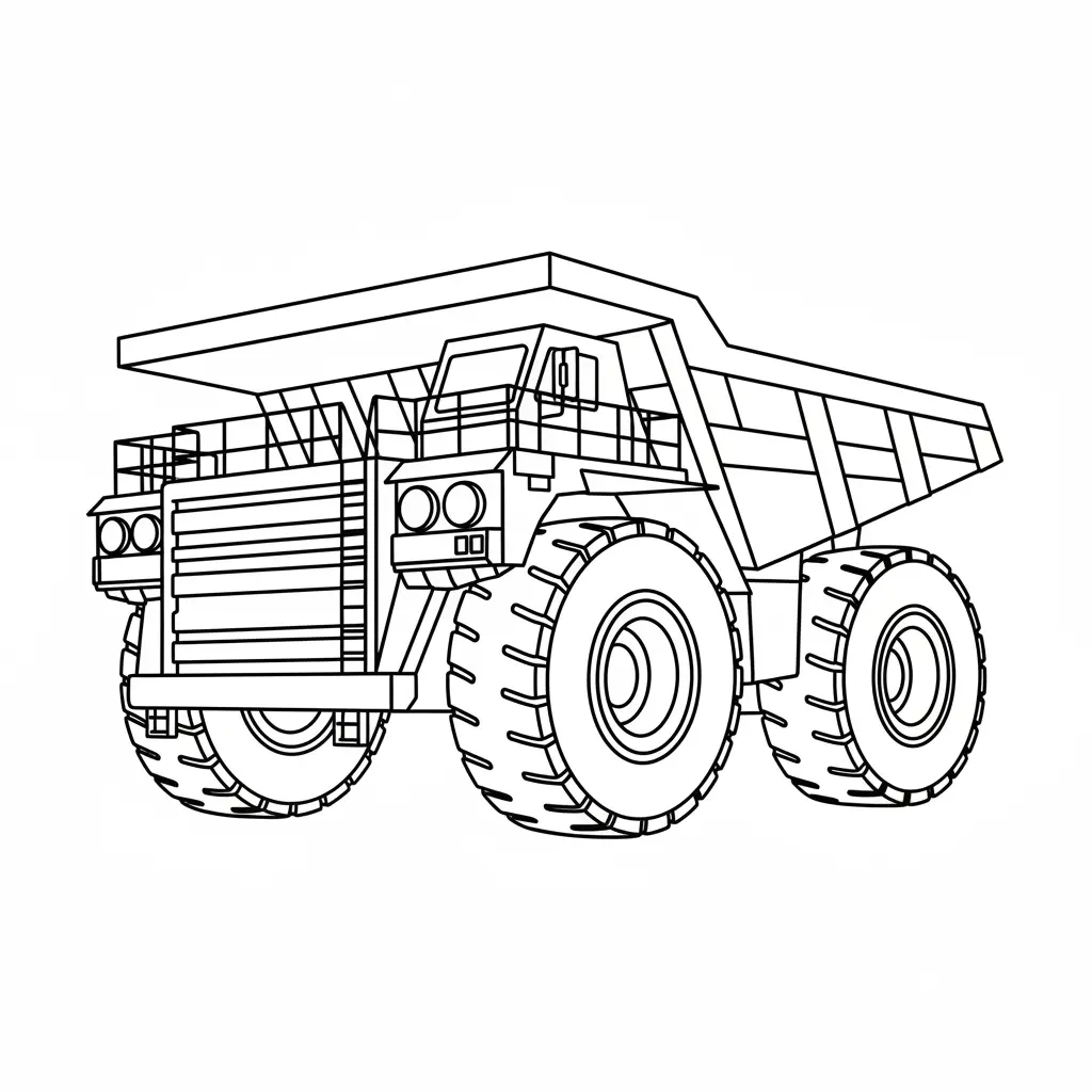 Camiones para colorear y recortar para imprimir gratis