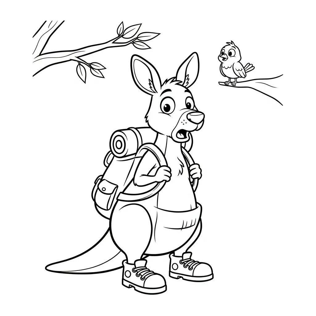 Canguros para colorear para imprimir gratis 2